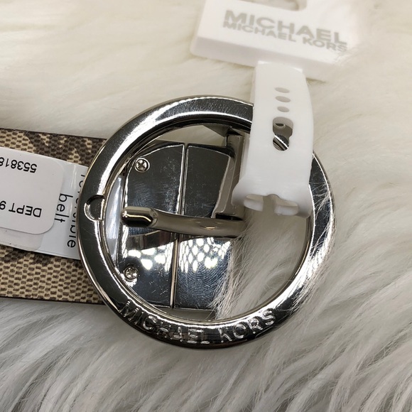 Michael Kors Tan Logo Monogram Reversible Belt - Picture 5 of 6